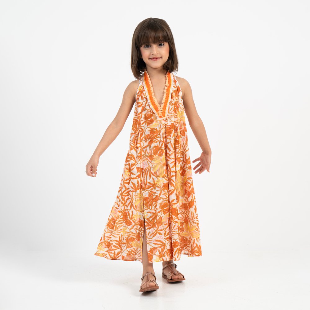 Long Dress Nava Ct Stripe Kids - Gold, 4 Y image