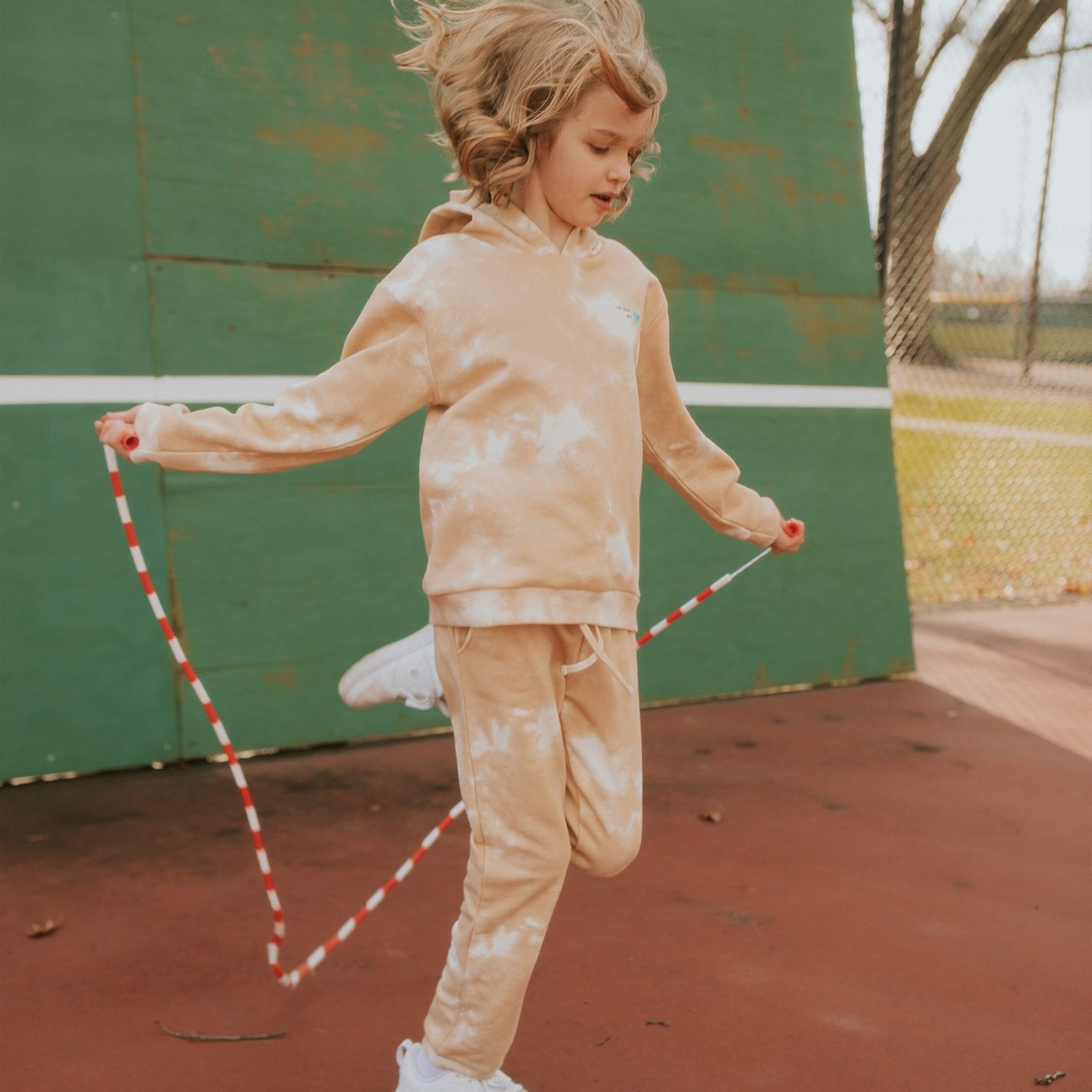 Kids Beige Batic Sweatshirt Set image 0