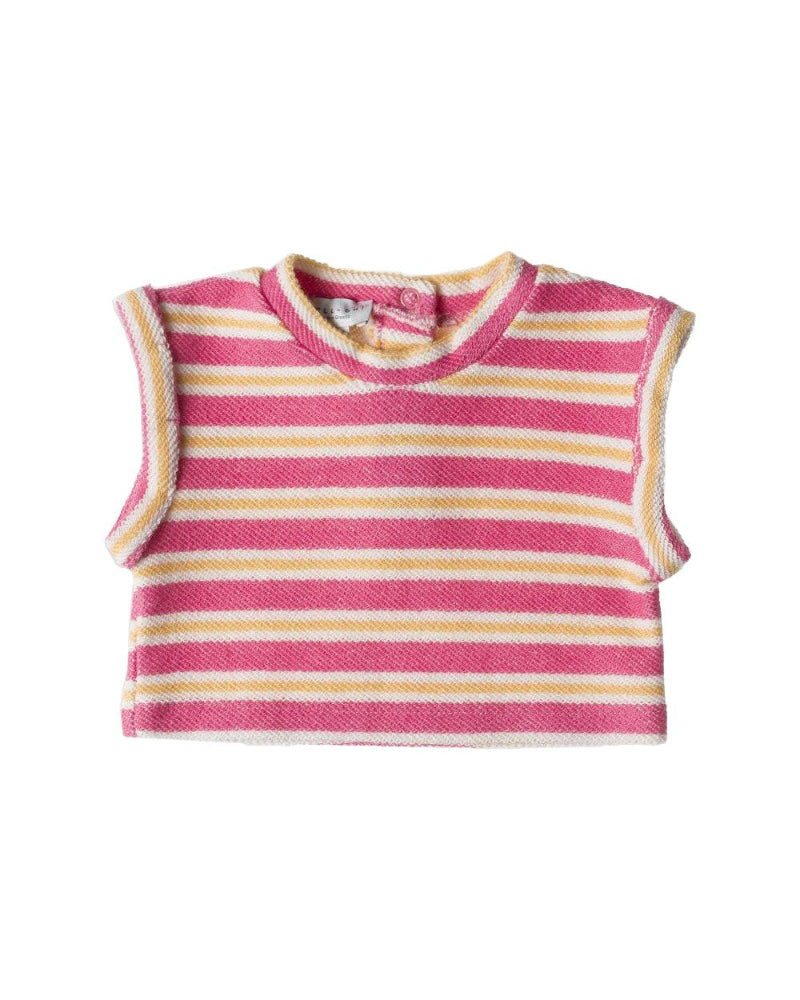 T-Shirt In Towel Stripes Azalea image 0