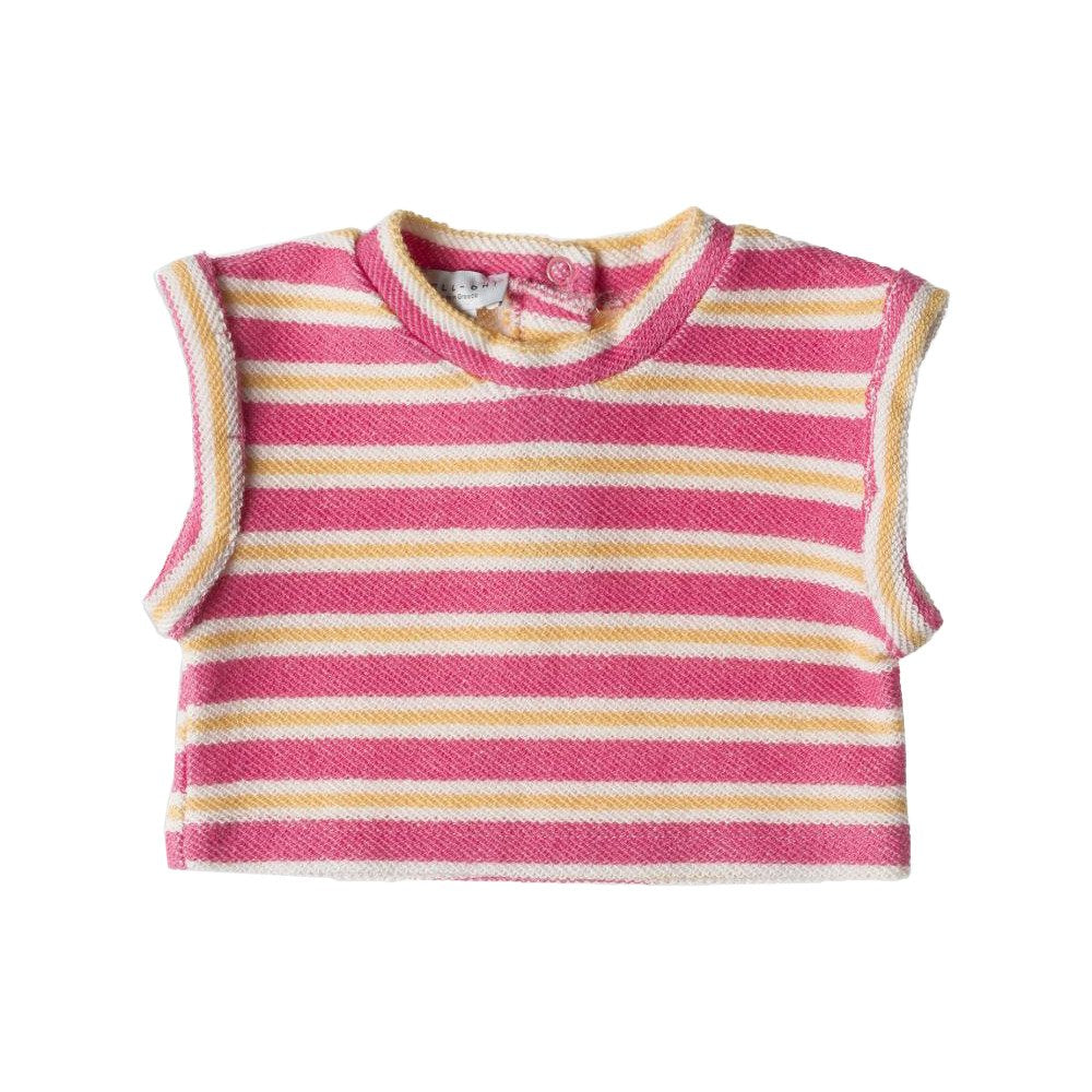 T-Shirt In Towel Stripes Azalea image 0