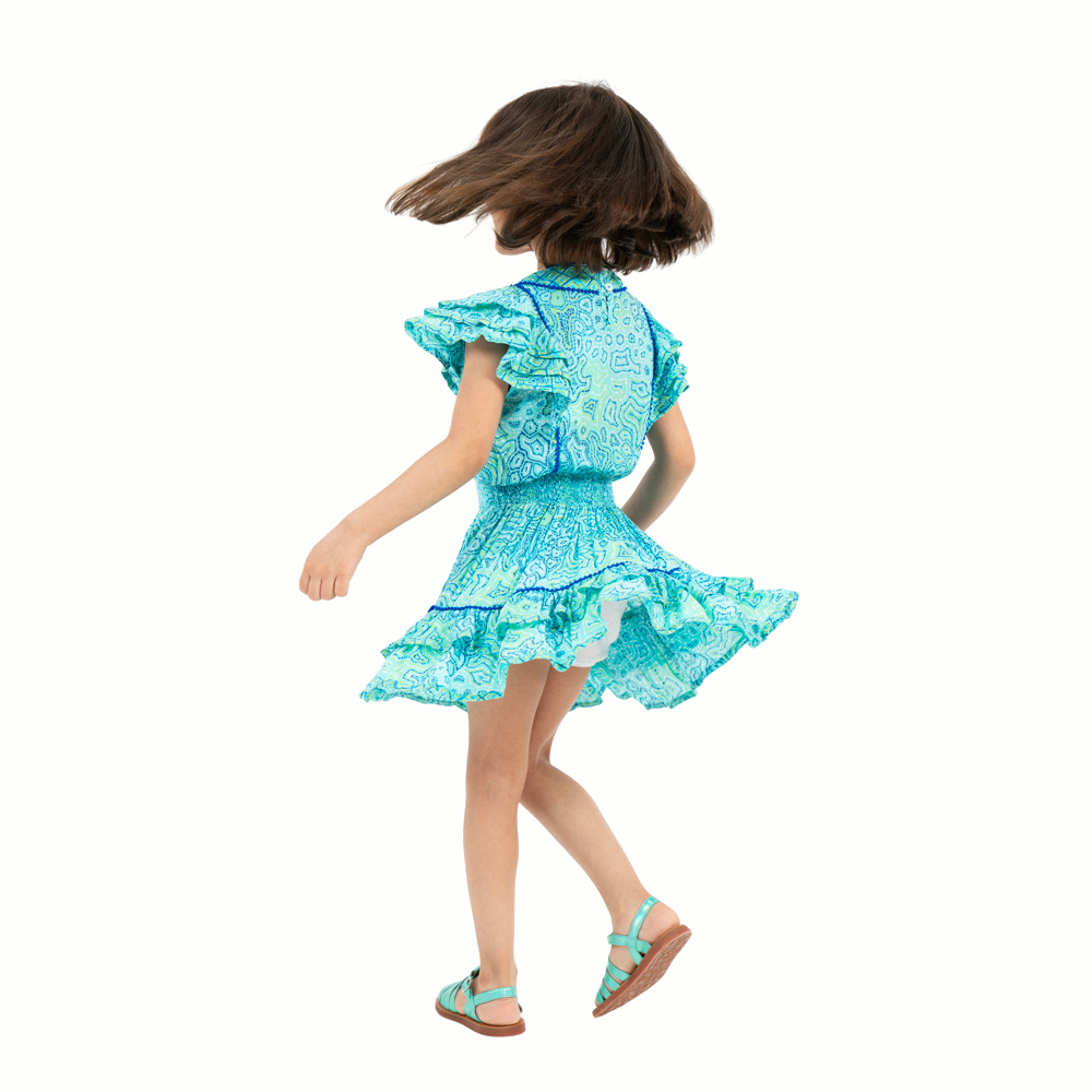 Mini Dress Camila V Kids Aqua Sea Water image 2