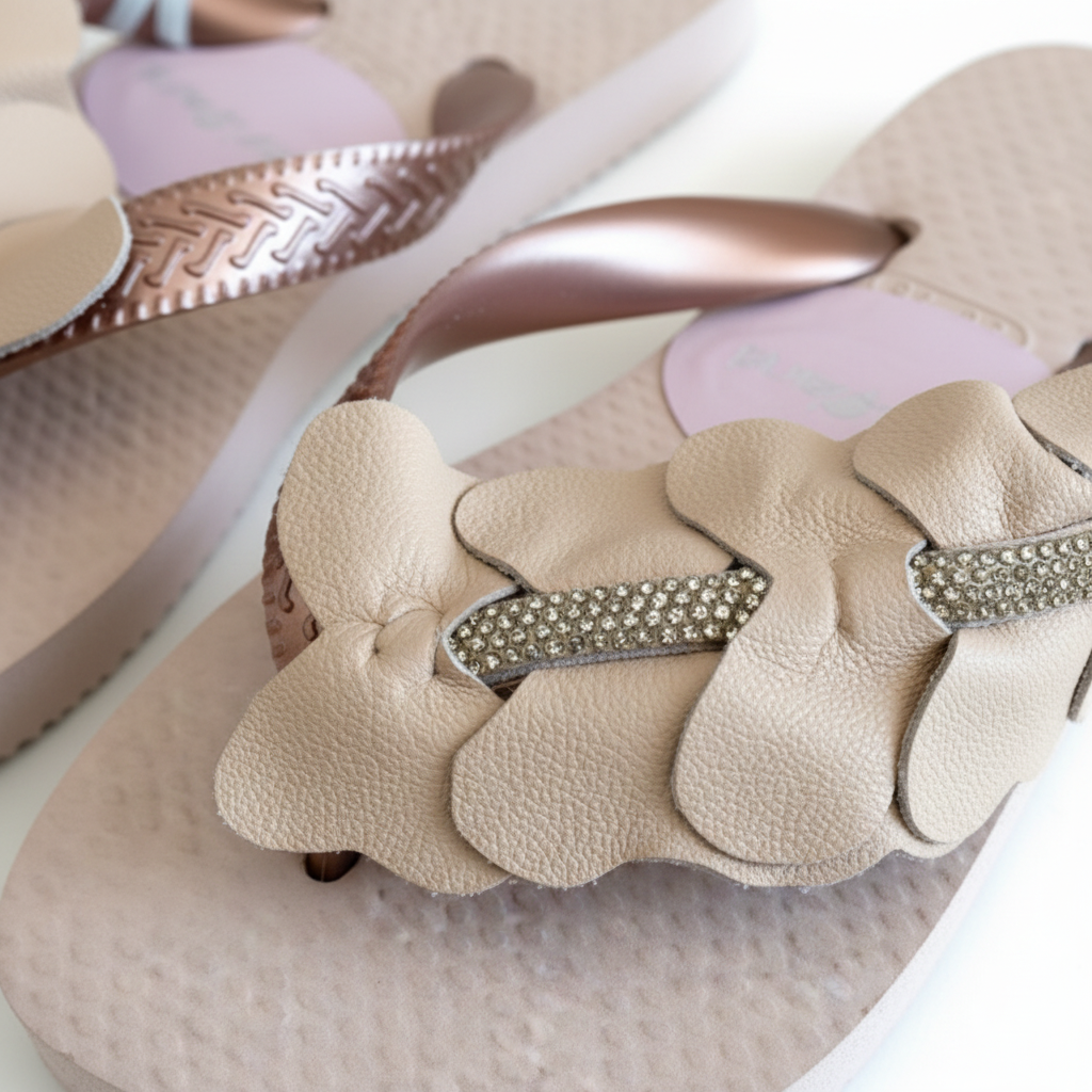 Beige Leather Butterfly