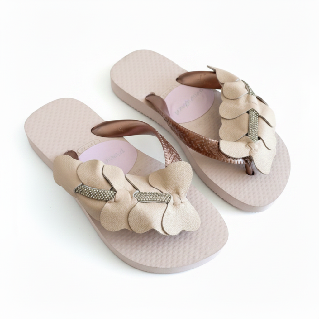 Beige Leather Butterfly