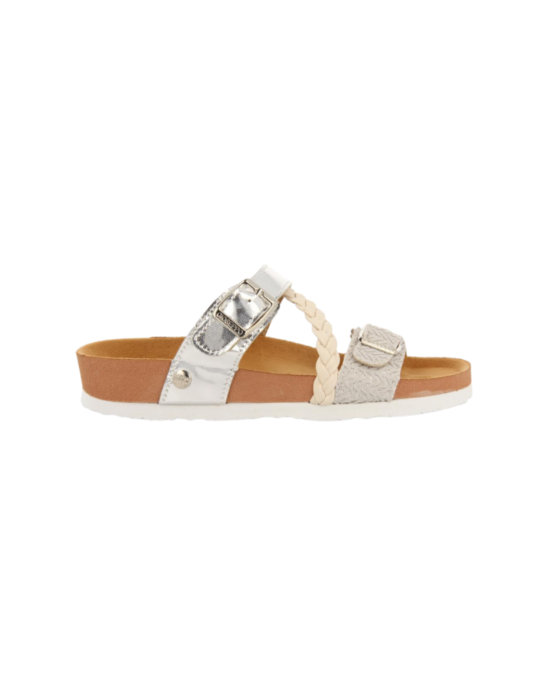 Macasar Girls Silver Footbed Sandals image 1