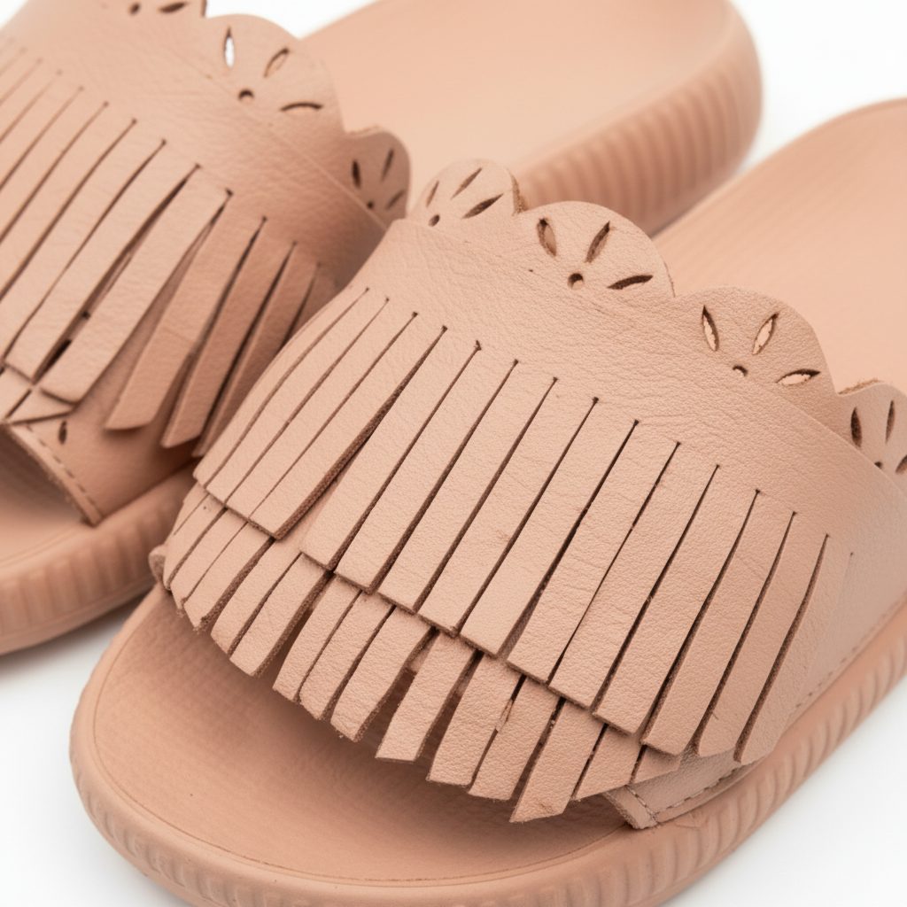 Beige Leather Fringes