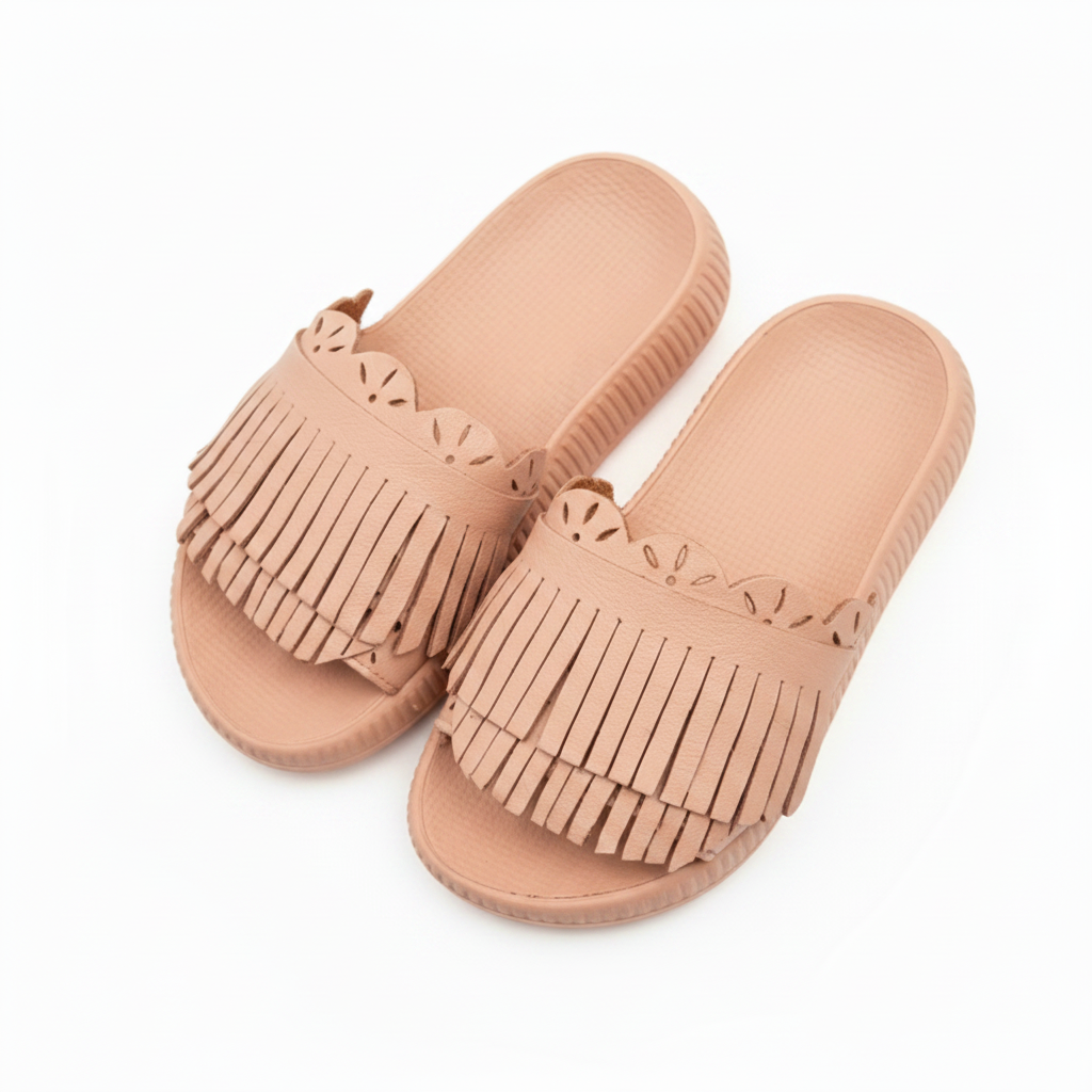 Beige Leather Fringes