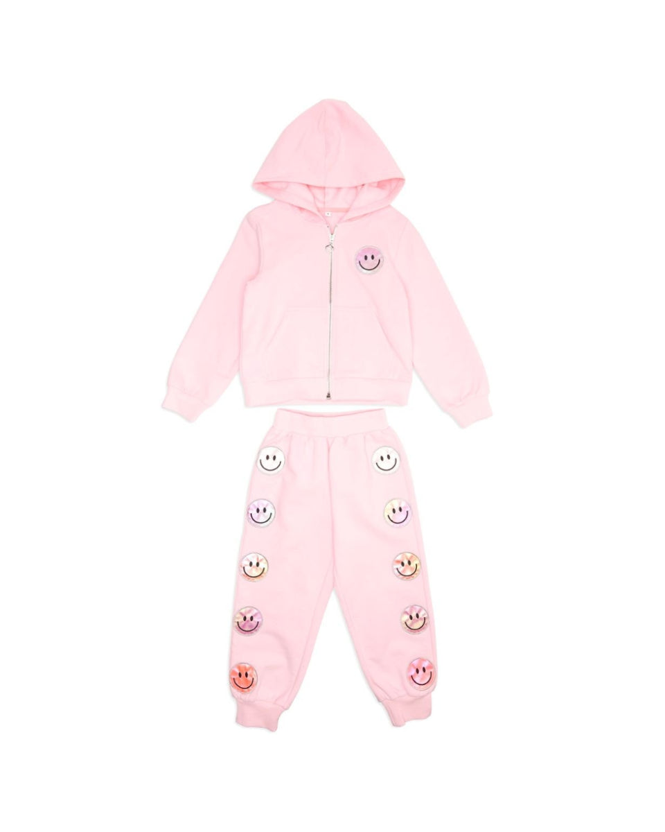 Alexia Smiley Face Zip Up Hoodie And Sweatpants Set image 0