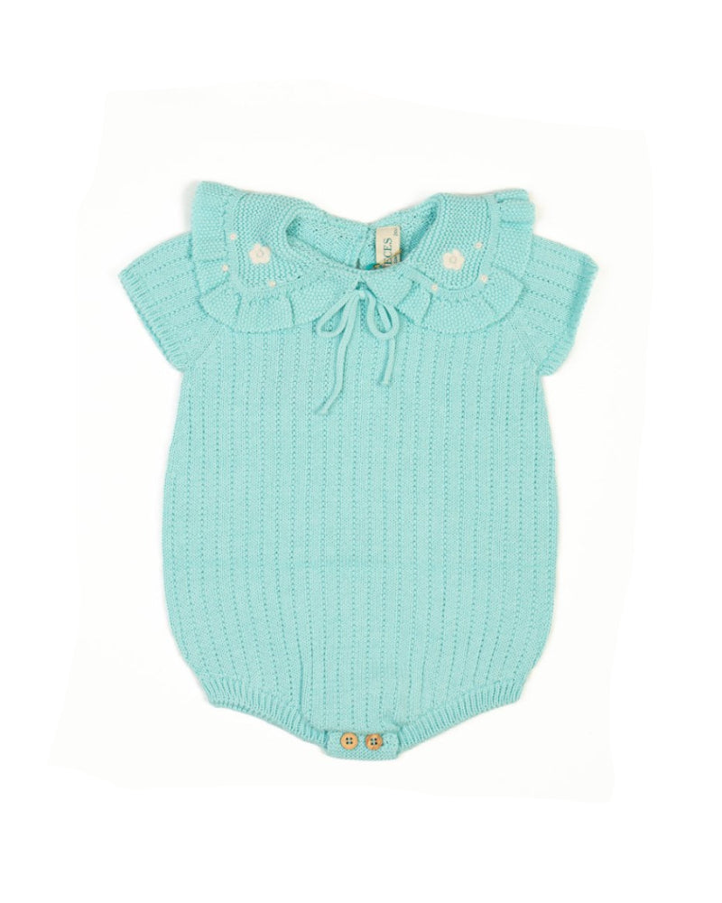 Aquamarine Crochet Collar Romper image 0