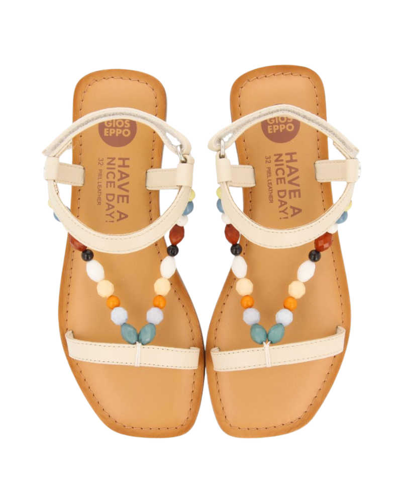 Croze Girls Decorated Off White Leather Sandals image 3