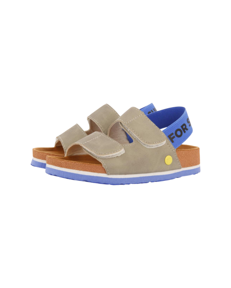 Courgis Boys Tan Footbed Sandals With Orange Details And Text image 7