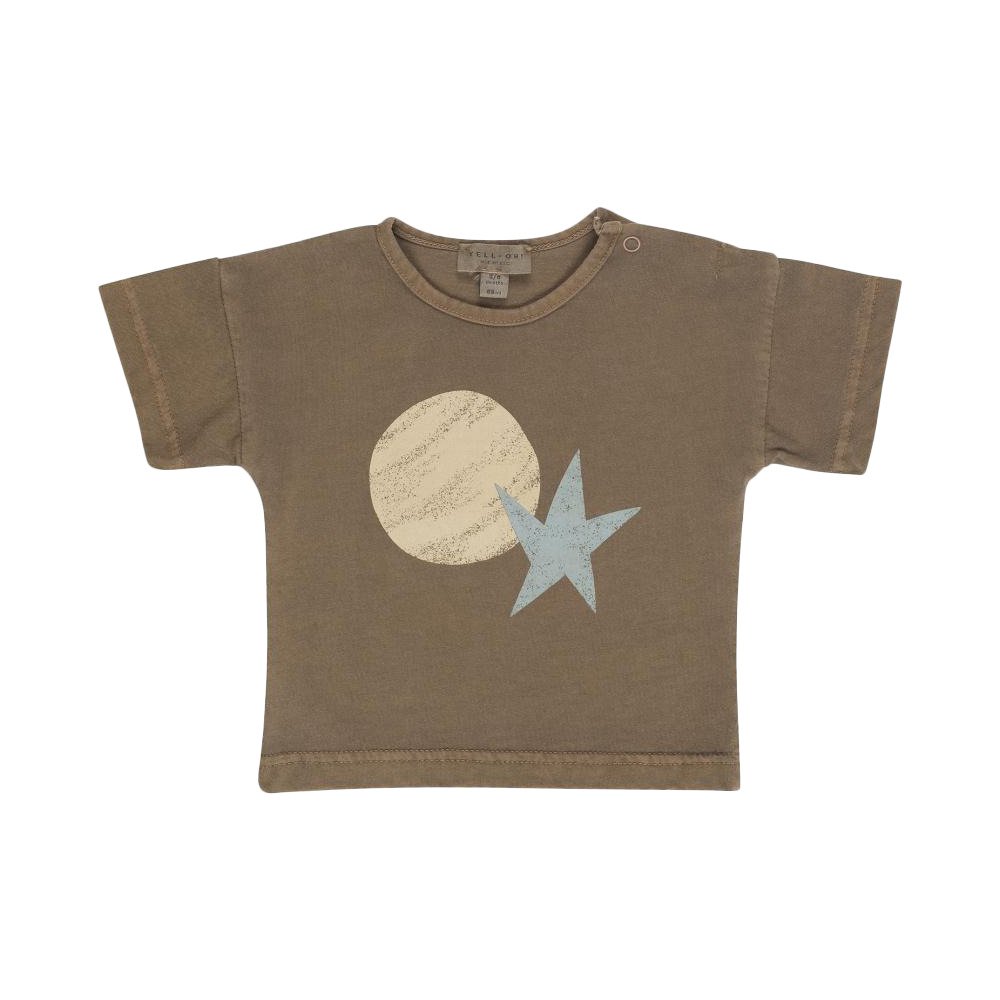 T-SHIRT ORGANIC WITH PRINT WASHED HAZEL image 0