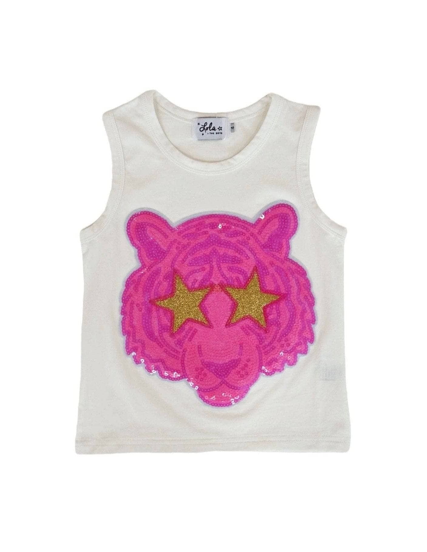 White Sequin Tiger Tank   image 0