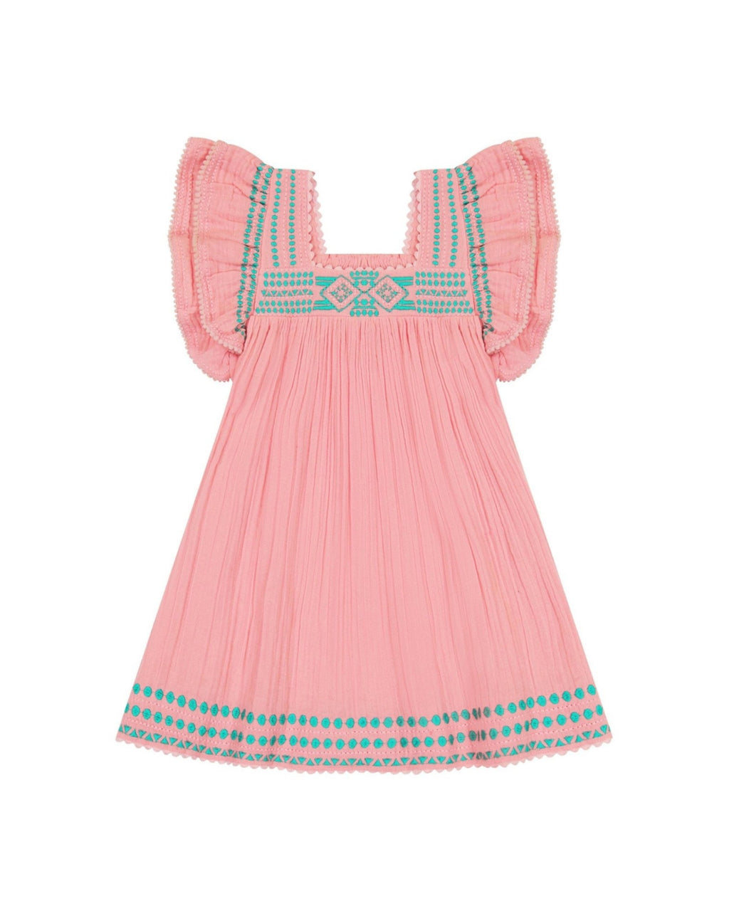 Serena Girl's Tassel Dress Pink Sorbet Embroidery image 0