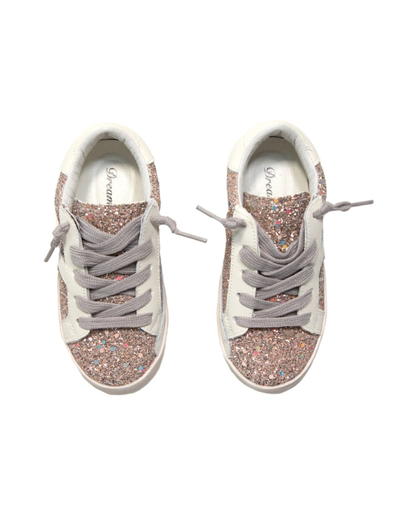 Ruby Rose Gold Glitter Lightning Bolt Sneakers image 1