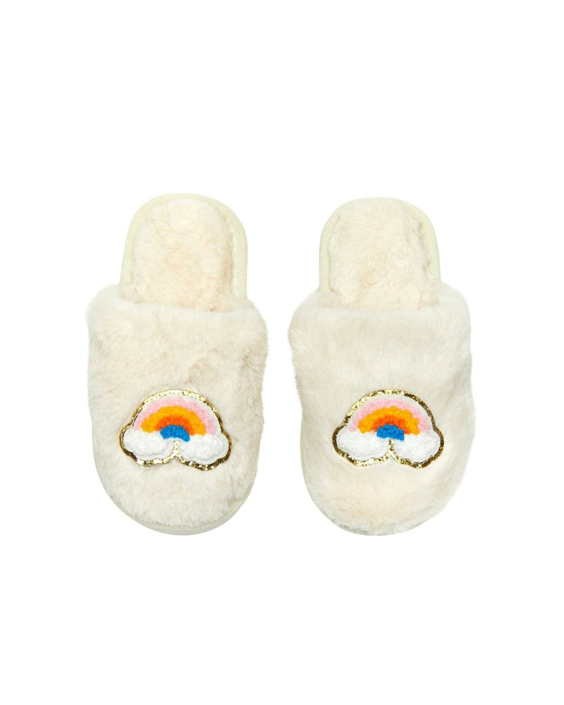 Cali Rainbow Fuzzy Slippers image 0