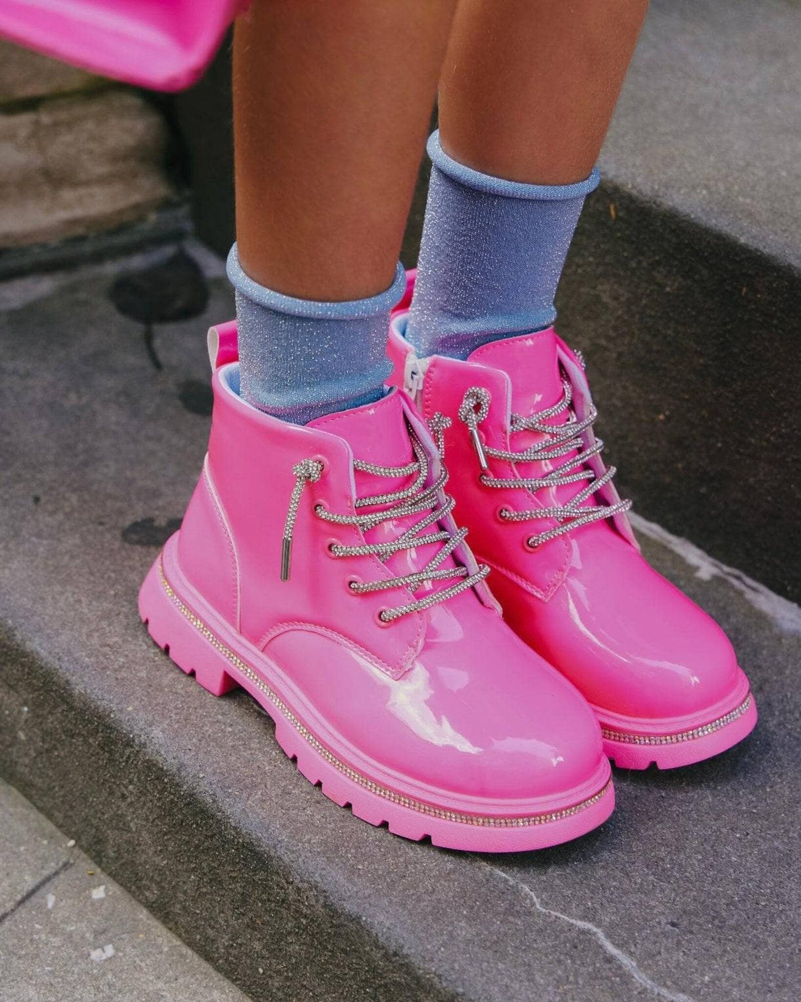 Hot Pink Crystal Boots image 1