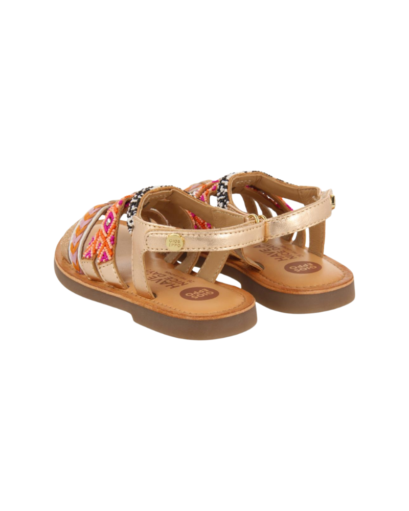 Caucaia Girls Leather Sandals With Thin Multicoloured Straps image 1