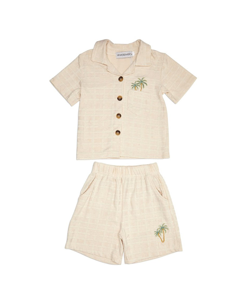 Jordan Palm Trees Knitted Button Down And Shorts Set image 0