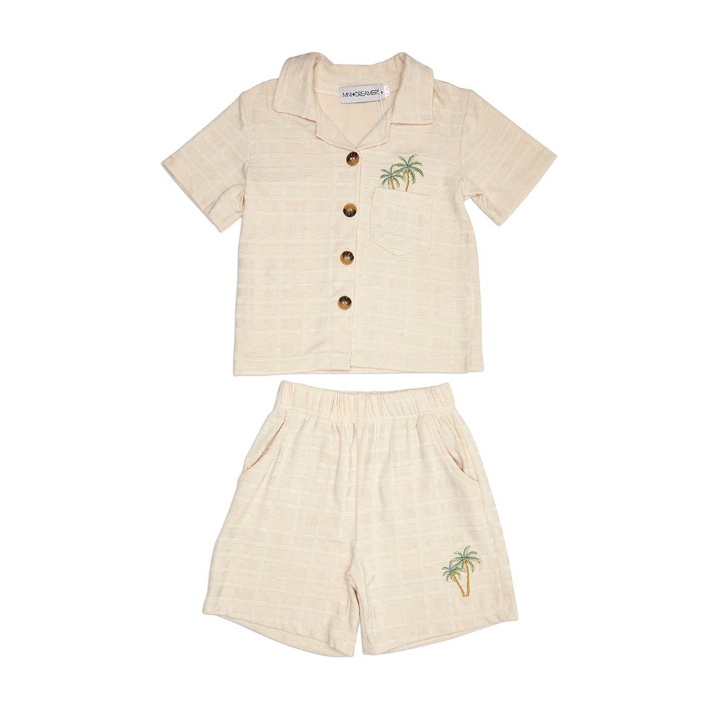 Jordan Palm Trees Knitted Button Down And Shorts Set image 0