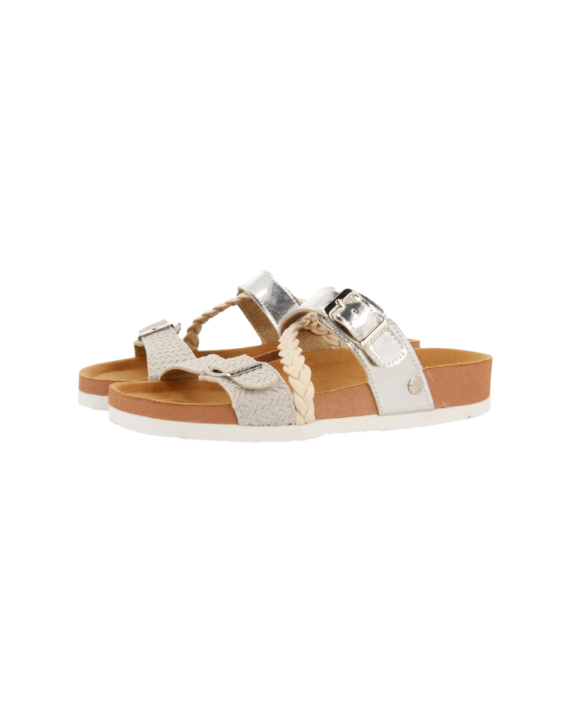 Macasar Girls Silver Footbed Sandals image 0