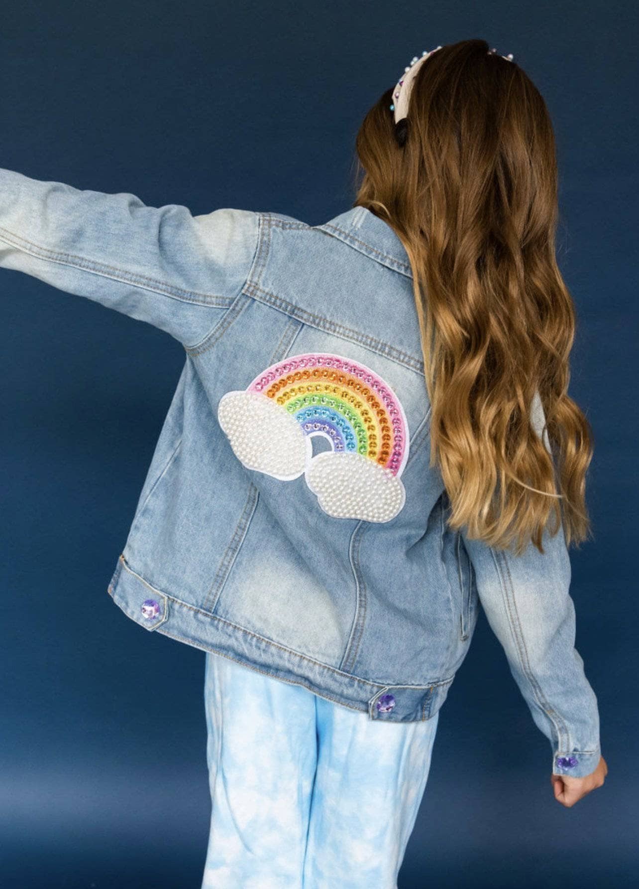 Rainbow Pearl Denim Jacket   image 6