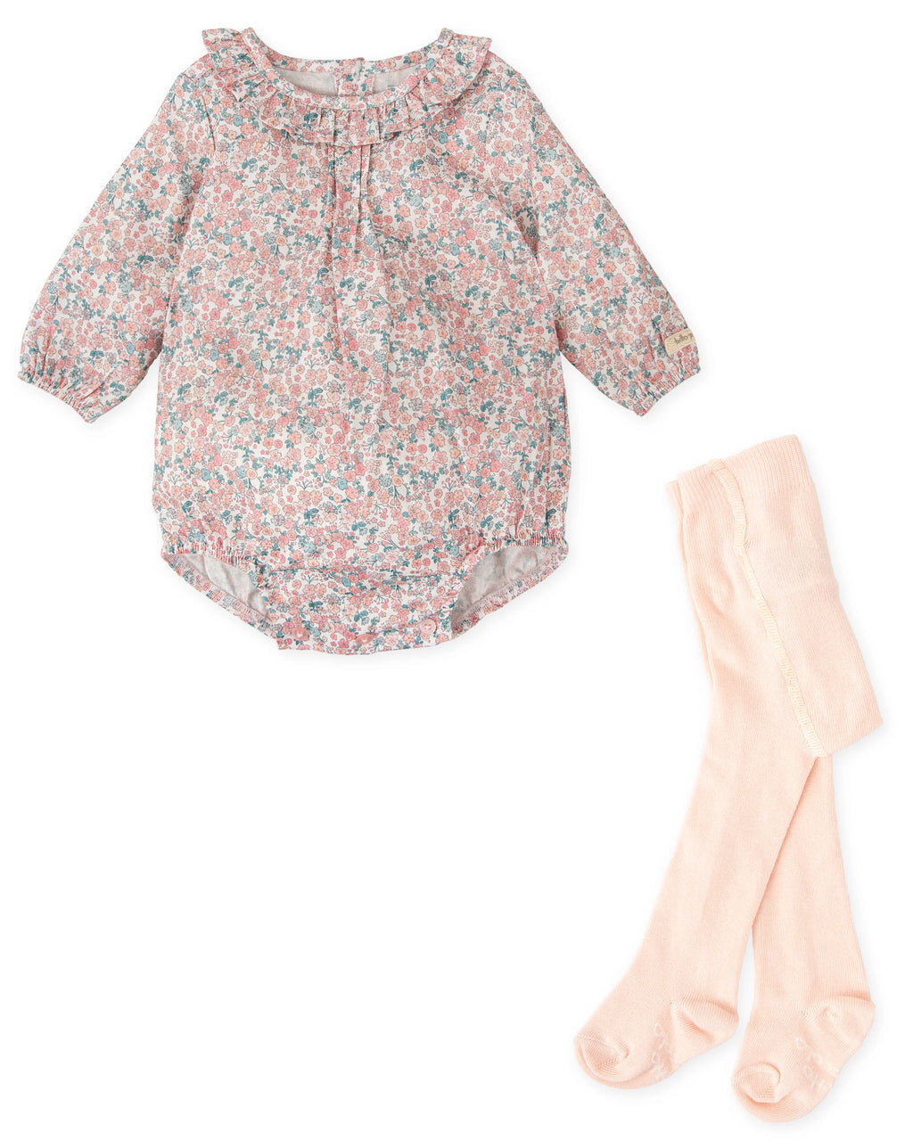 FLORAL ROMPER WITH BABY TIGHTS image 1