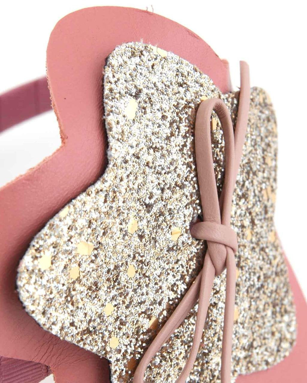 Pink Headband With Gold Glitter Star For Girls image 1