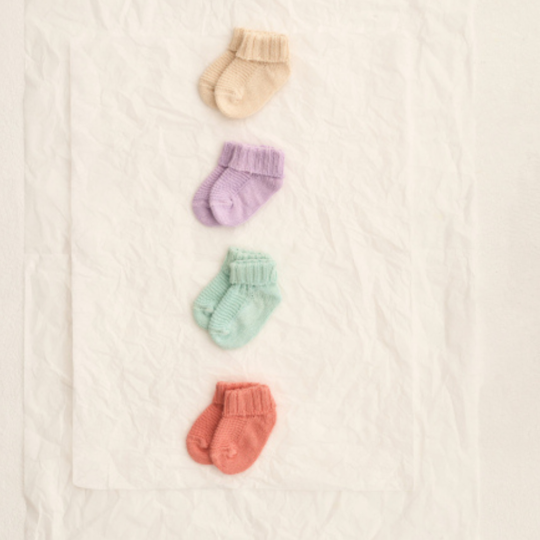Openwork Tricot Newborn Socks