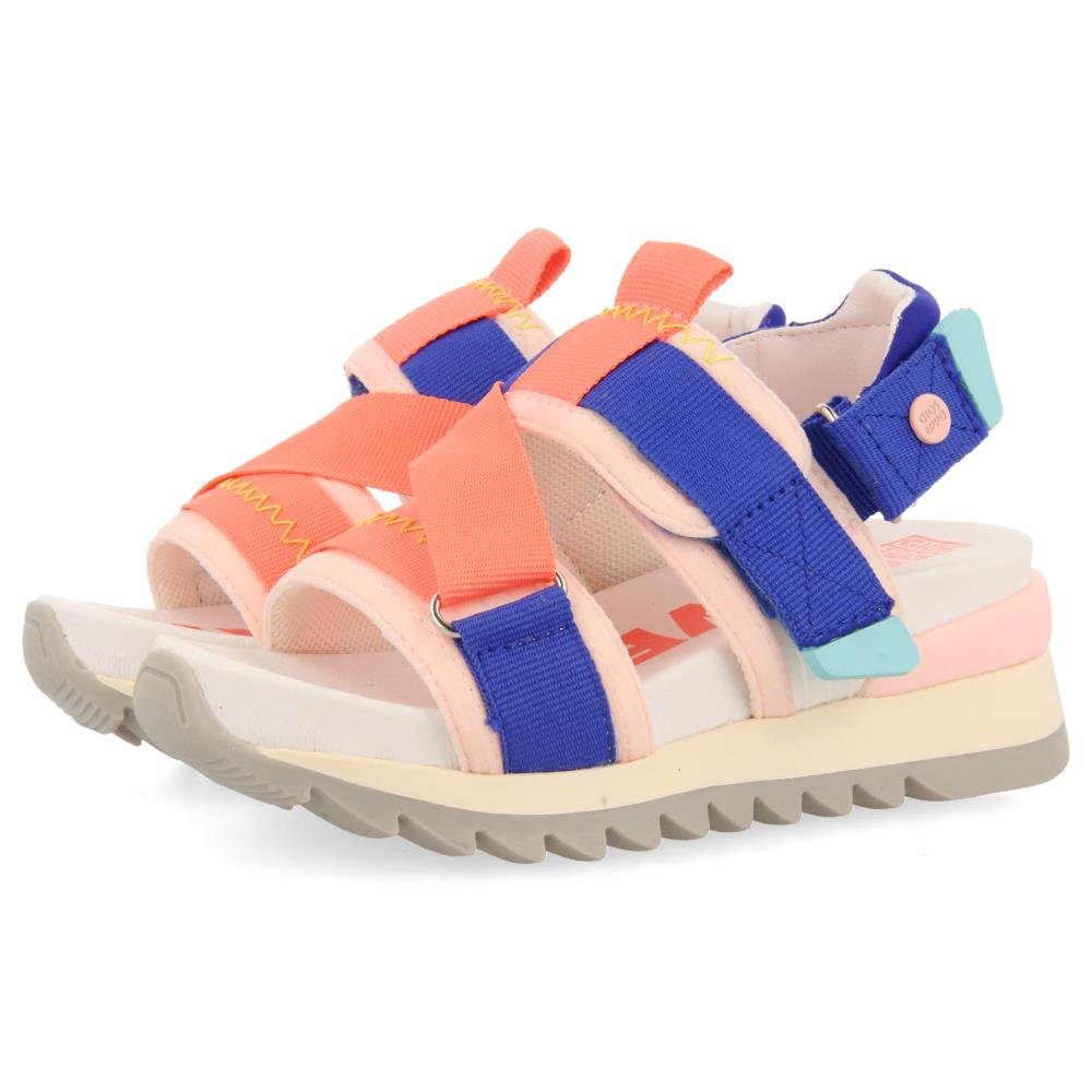 Bundall girls mesh sandals with adjustable white straps - Orange, 27 image