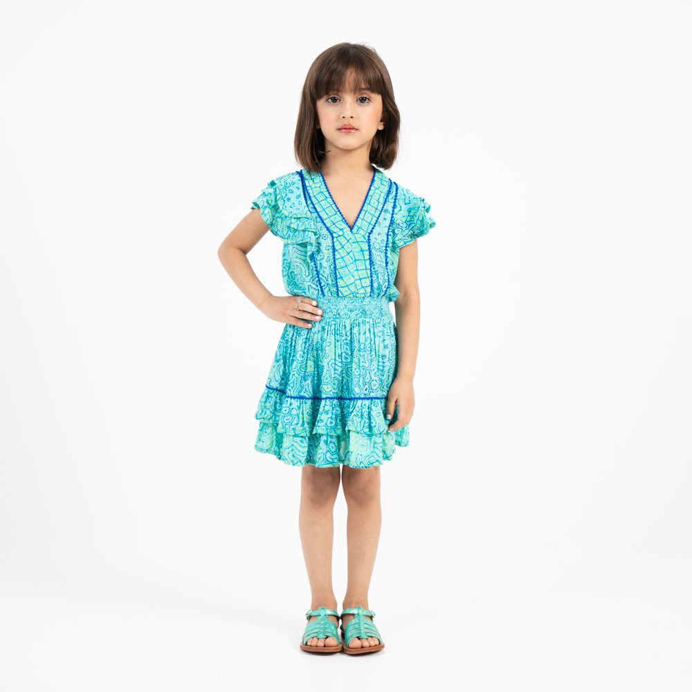 Mini Dress Camila V Kids Aqua Sea Water image 1