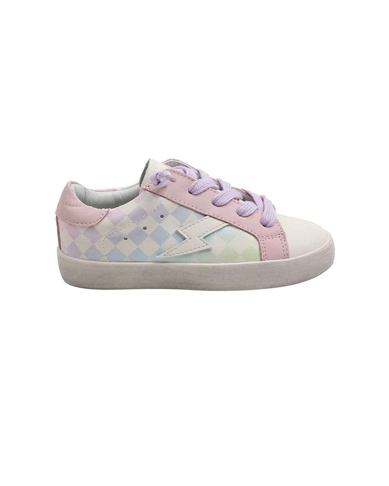 Stacy Pastel Checkered Lightning Bolt Sneakers image 1