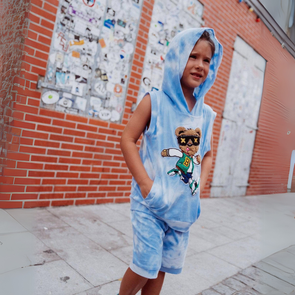 Varsity Bear Tie Dye Hoodie Set image 0