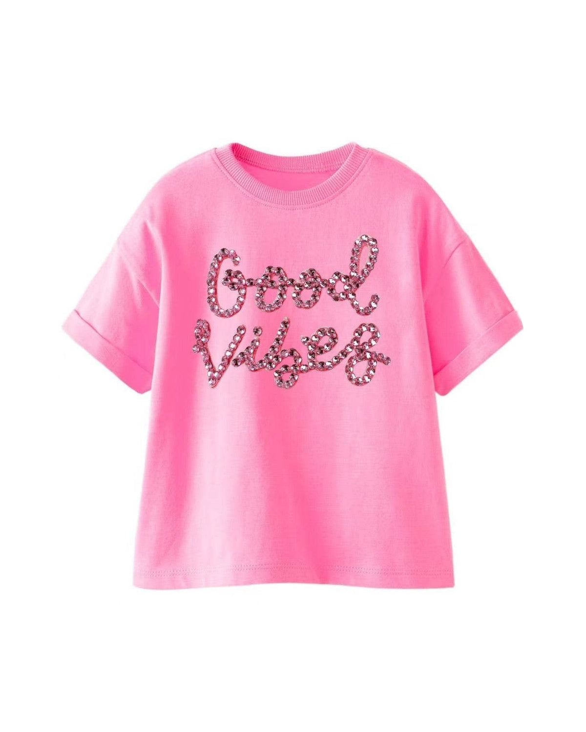 Pink Crystal Good Vibes T-shirt   image 3