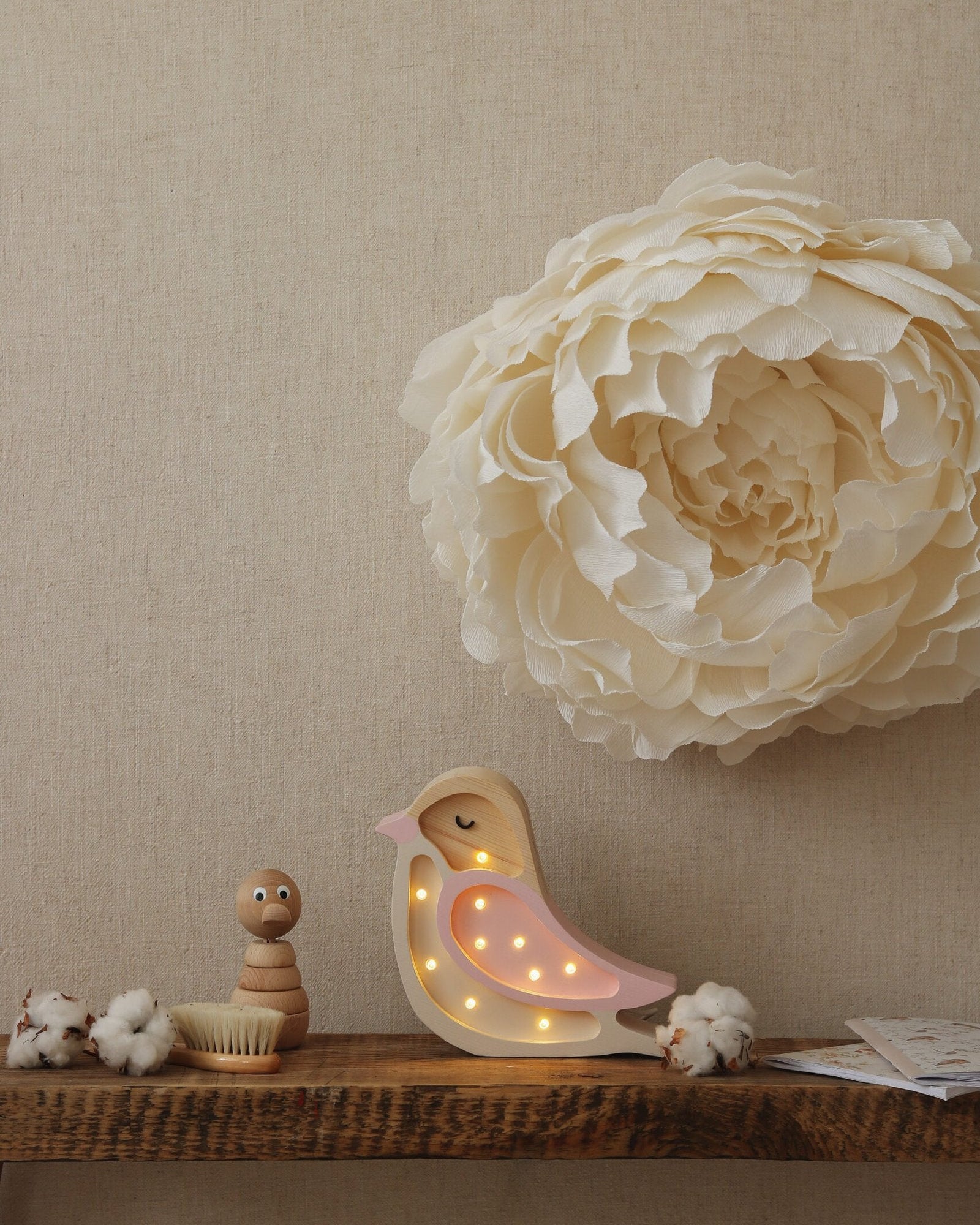Bird Lamp Strawberry Cream image 1
