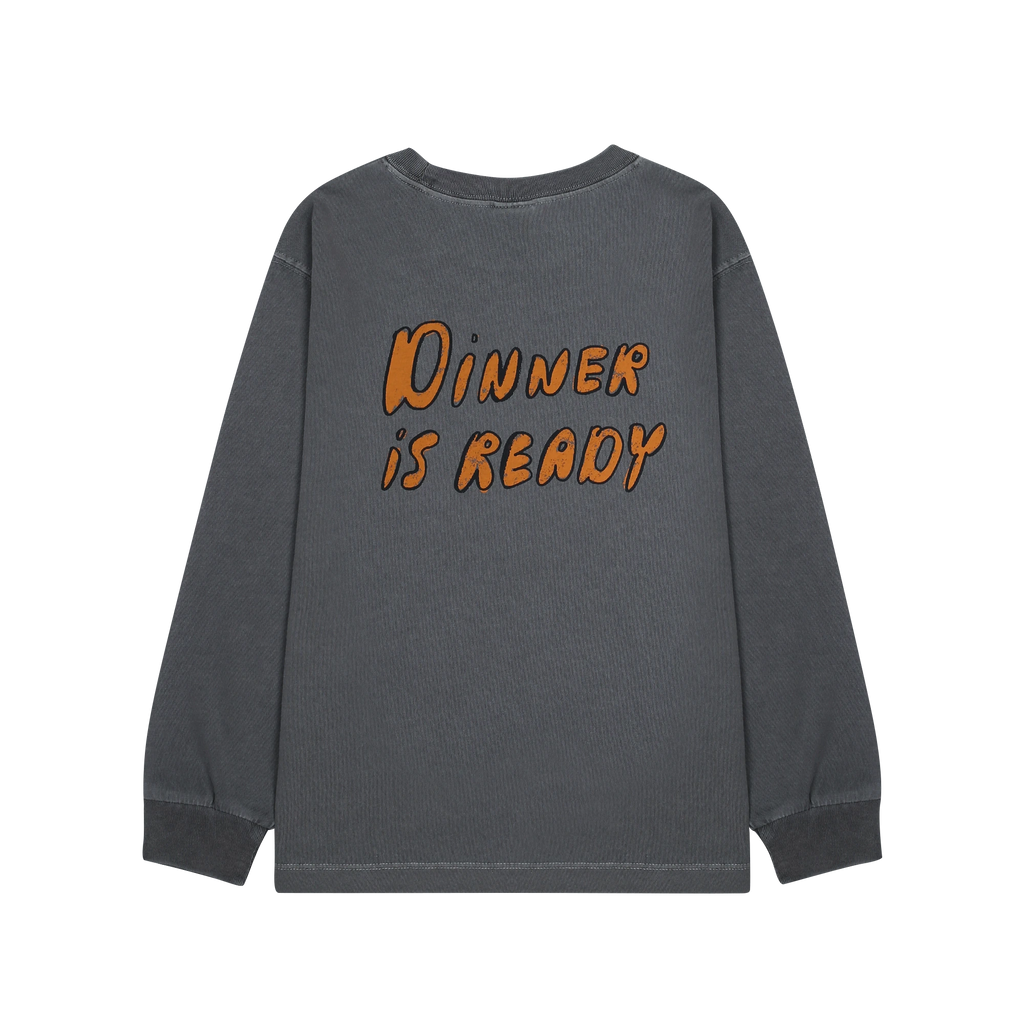 Dinner Pigment Longsleeve T-Shirt – Grey image 1