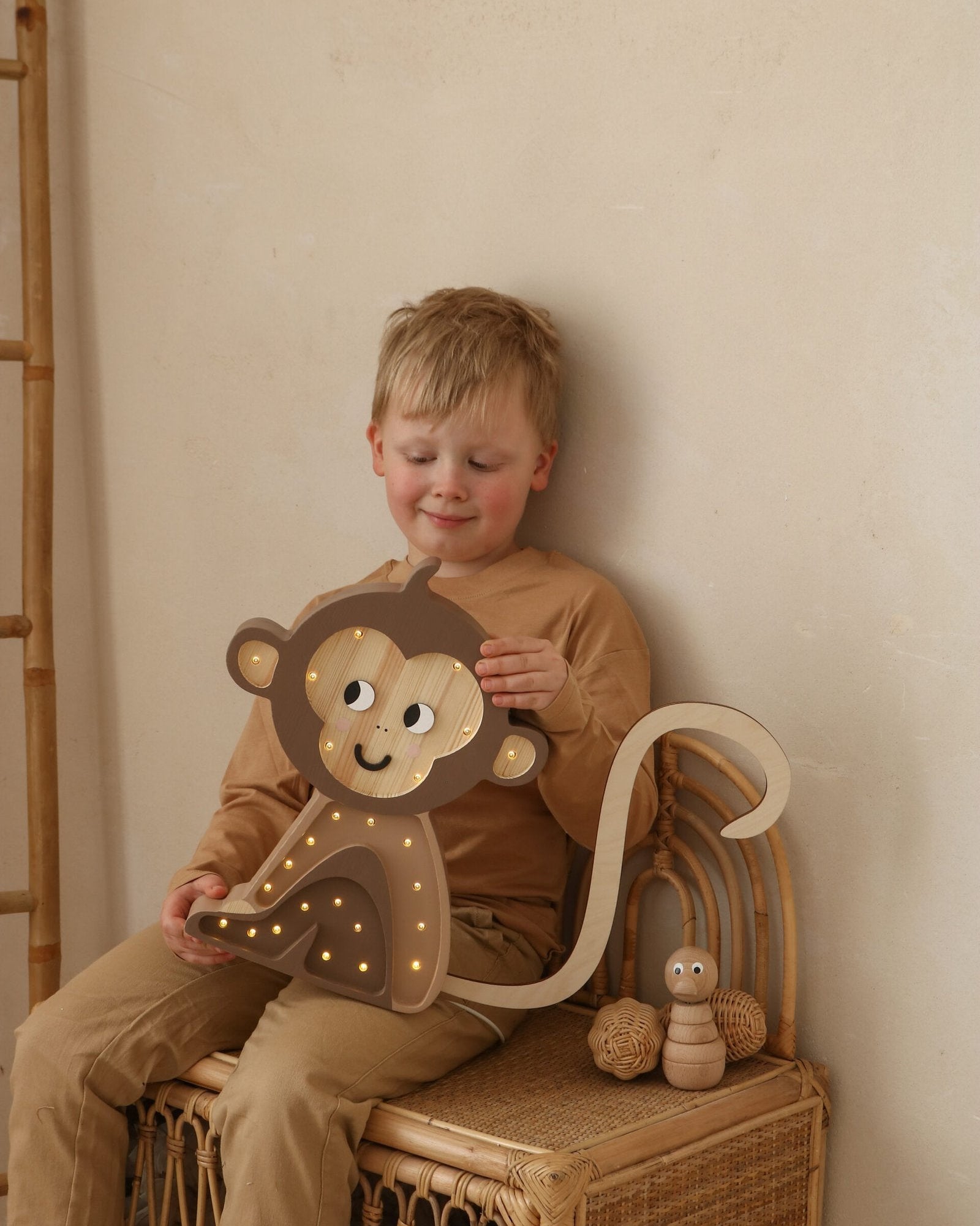 Monkey Lamp Jungle Brown image 1