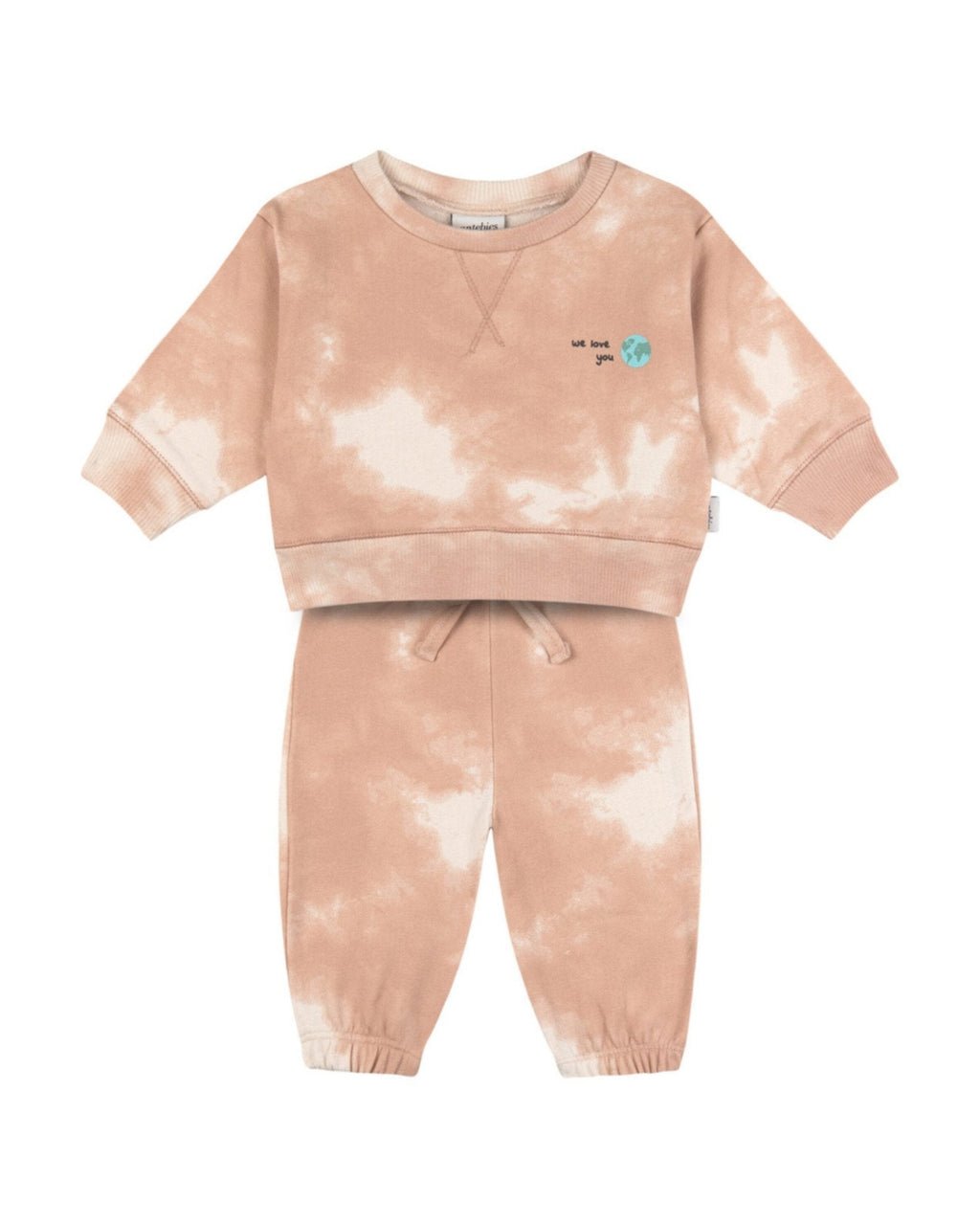 Babies Beige Batic Sweatshirt &  Pants Set image 0