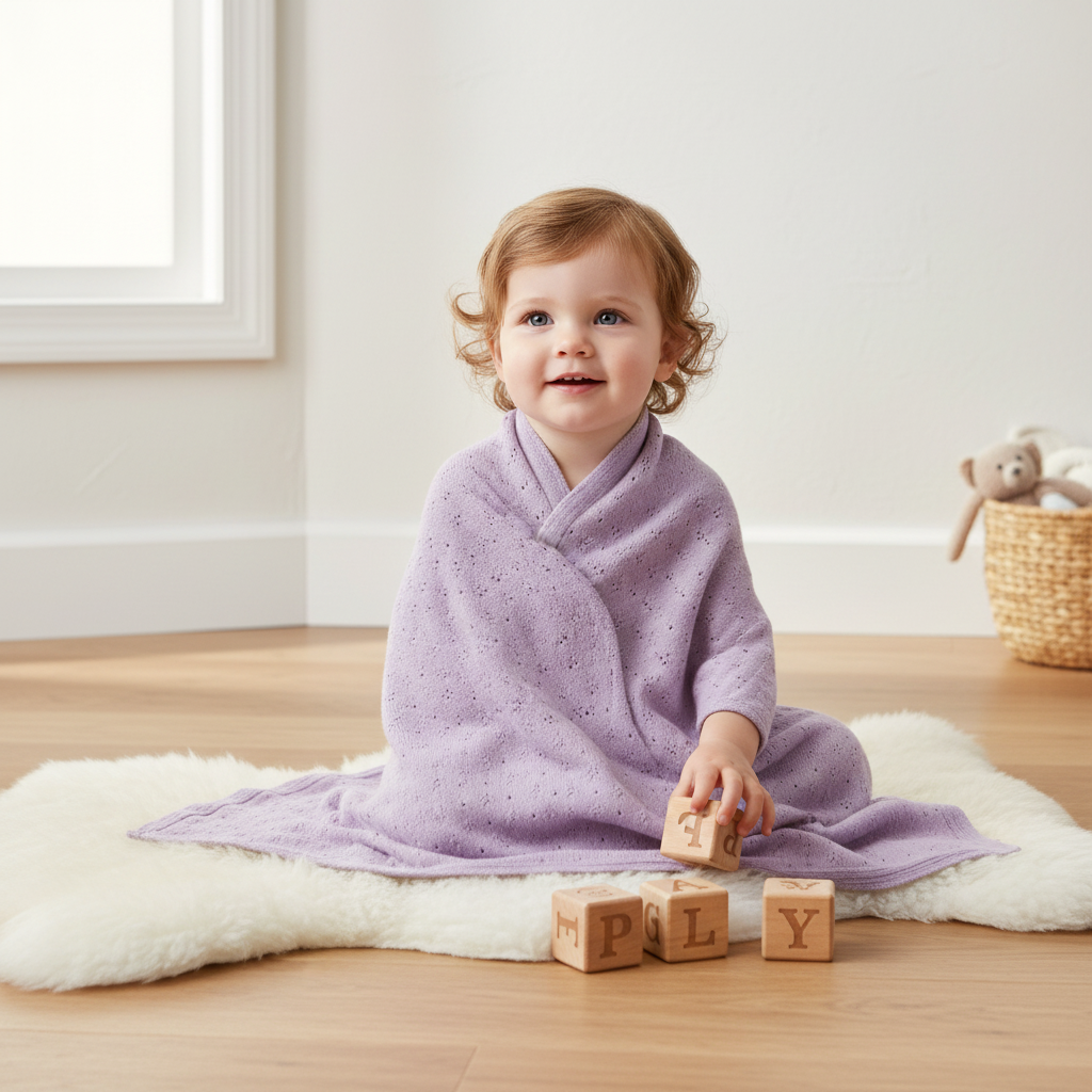 Openwork Tricot Newborn Blanket