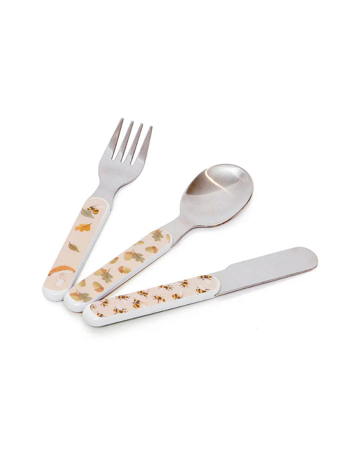 Cutlery set animal craddle - Beige image