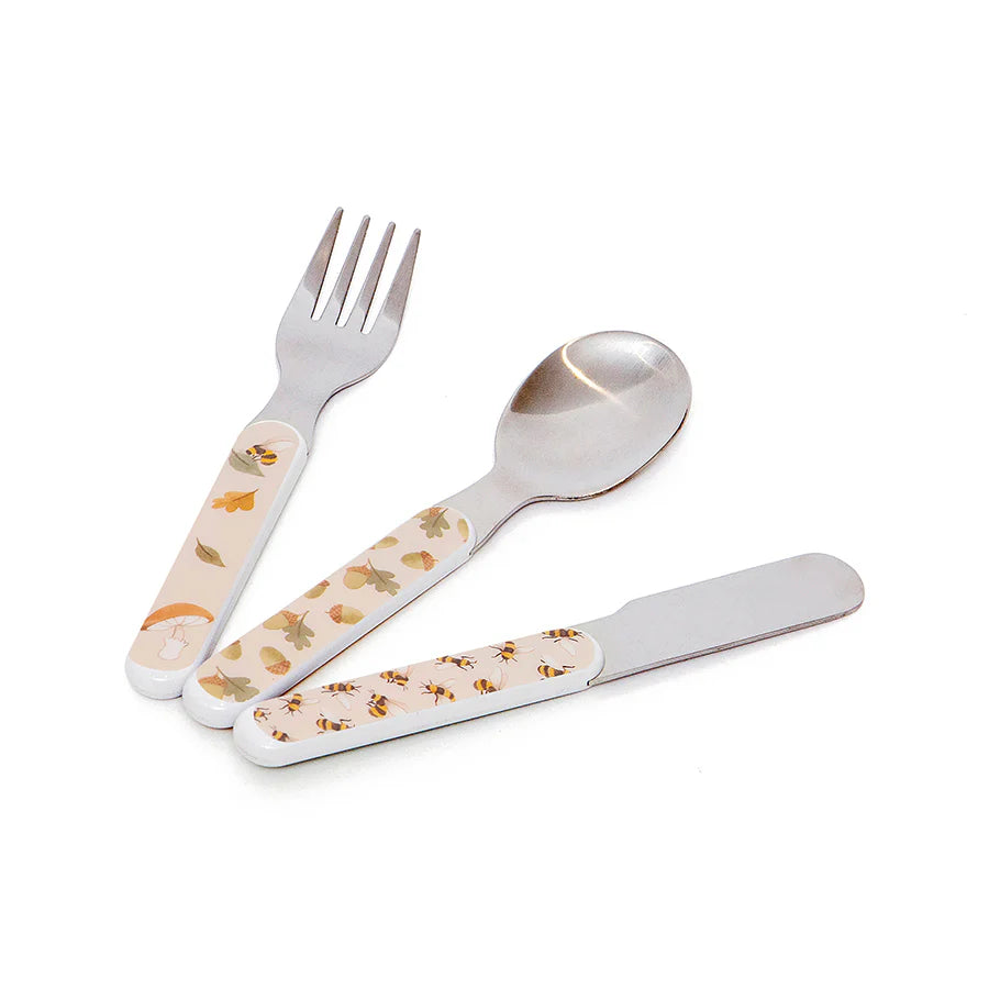 Cutlery set animal craddle - Beige image