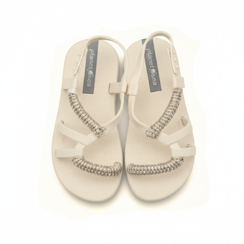 Beige Crystal And Satin