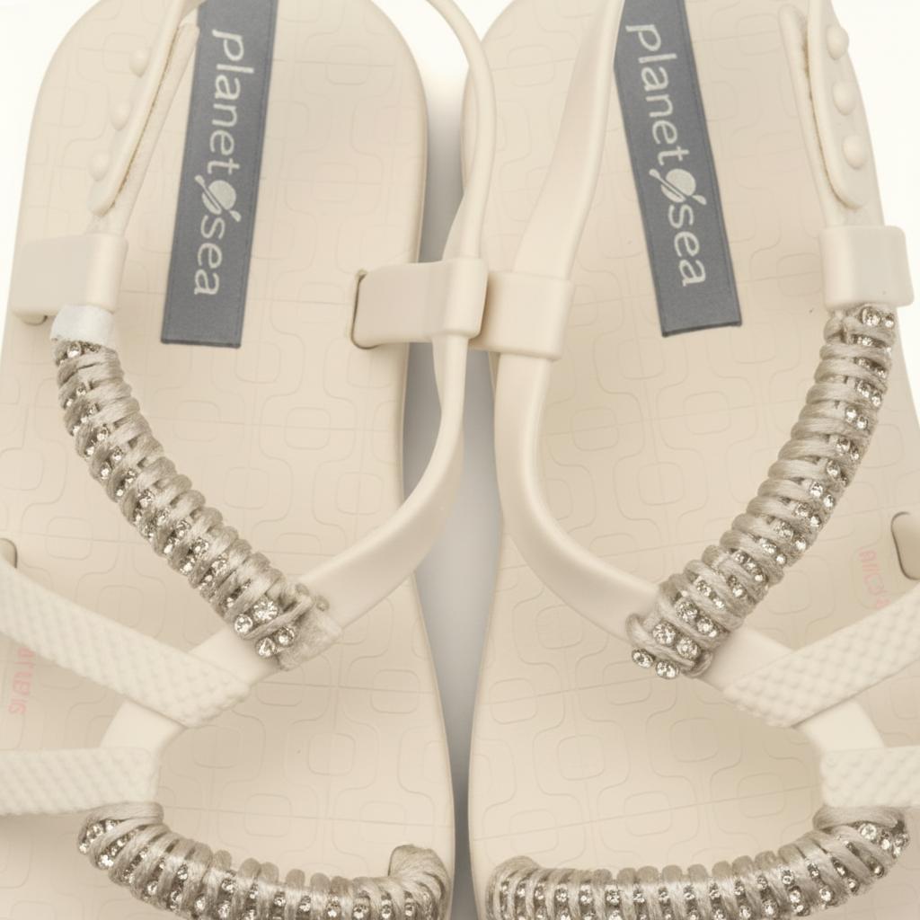 Beige Crystal And Satin