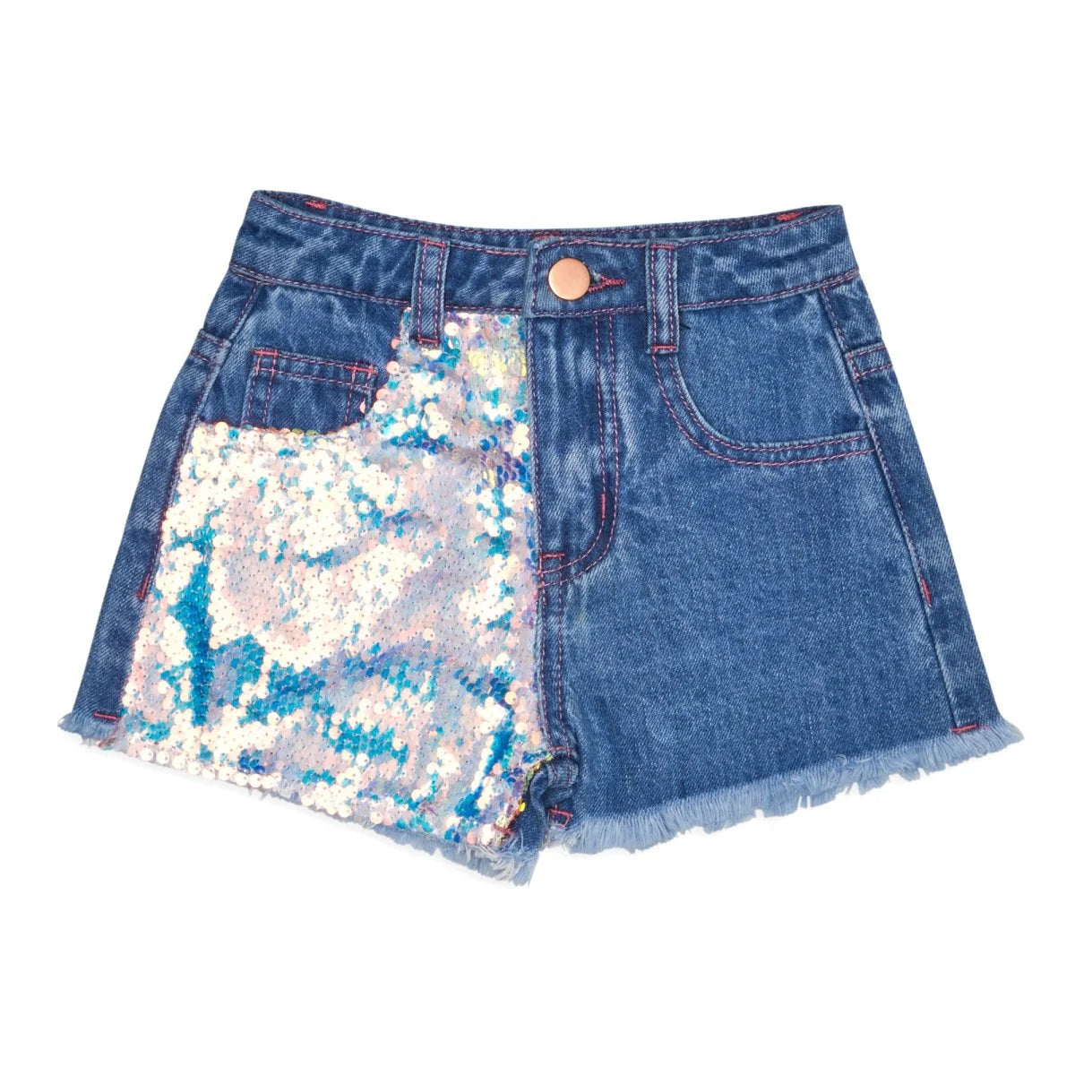 Mia Sequin Denim Shorts image 0
