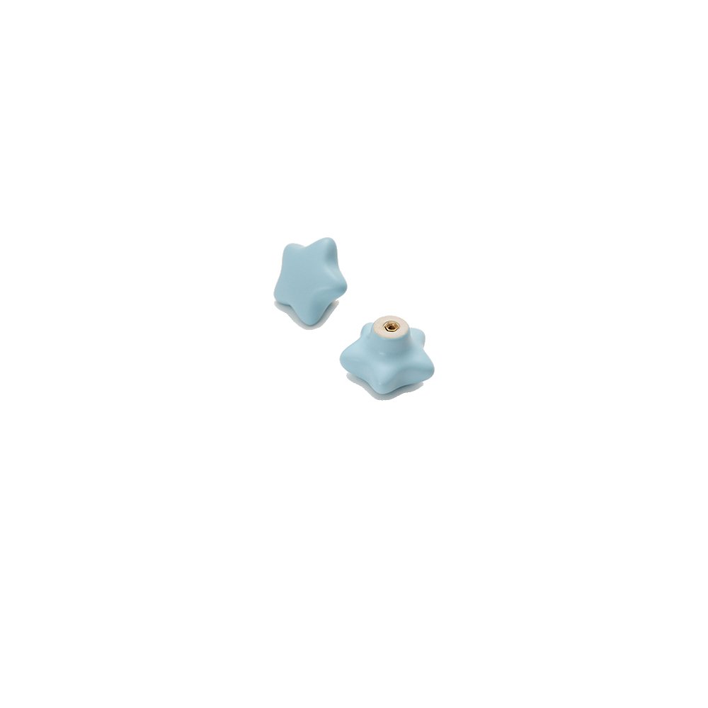 Modern Ceramic Blue- Star Drawer Handle, Cartoon Style image 0