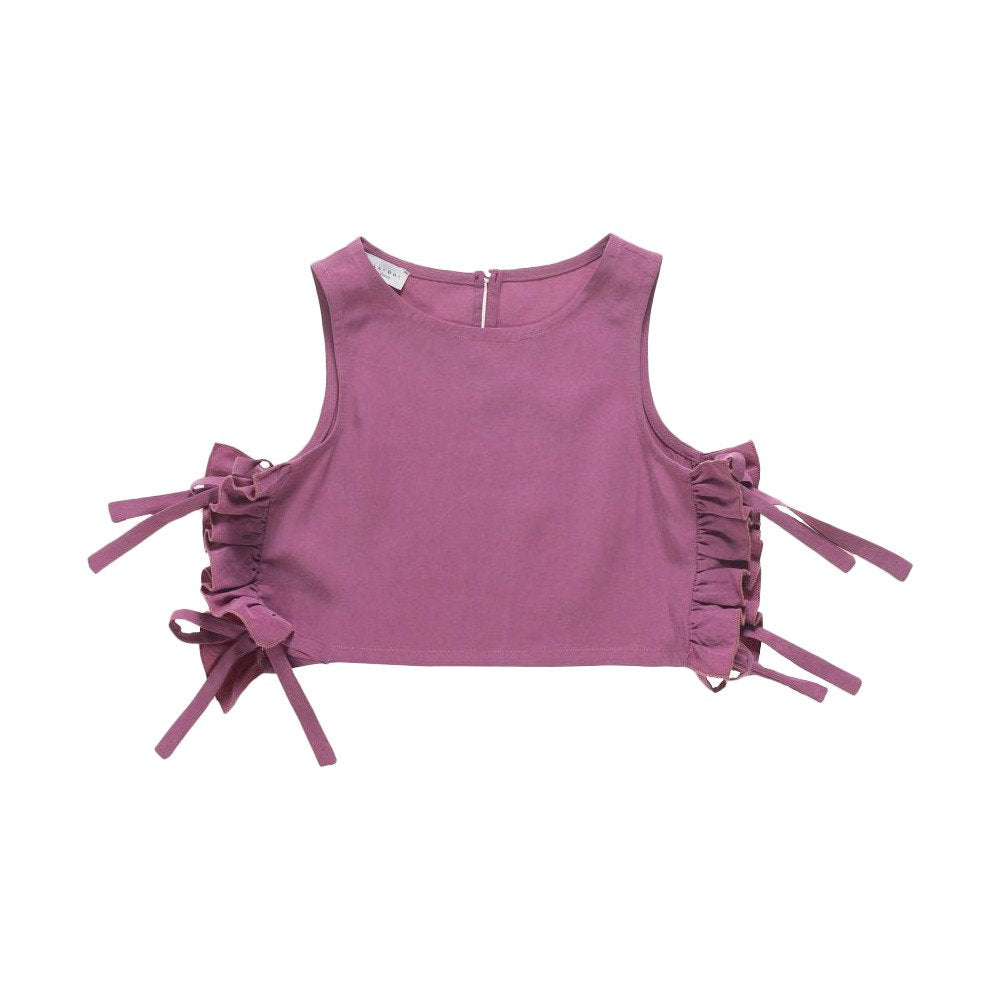 Top With Bows In Tencel & Linen Sangria image 0