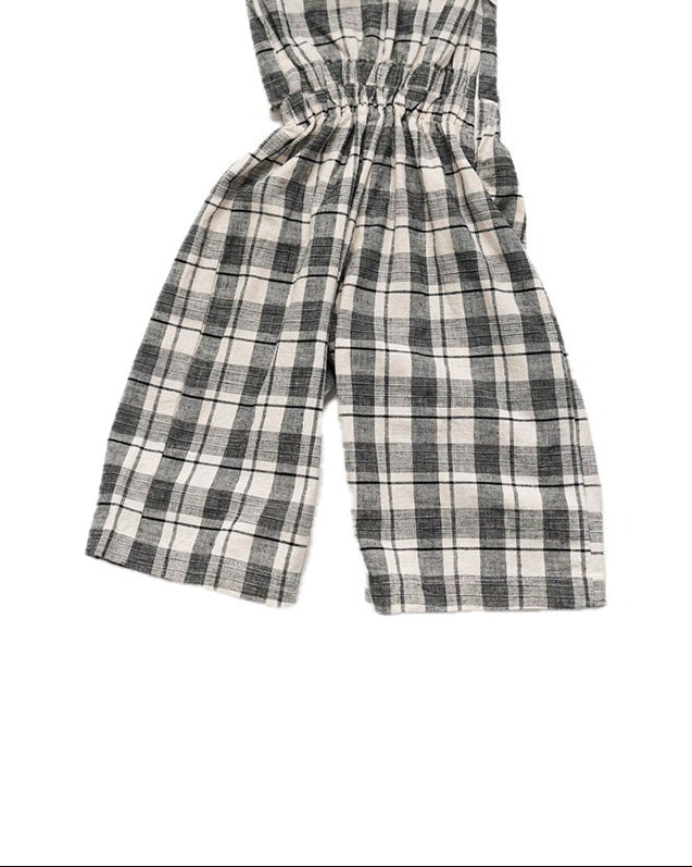 Black And Ivory Plaids Sky Jumpsuit image 2