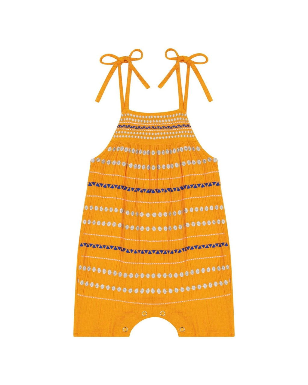 Marley Shoulder Tie Baby Romper - Gold, 6 - 12 m image