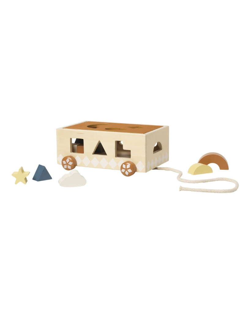 Shape Sorter Pull Cart - Wood image 2
