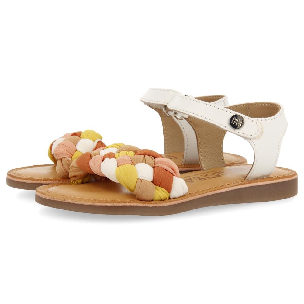 Lailly Girls Sandals With Fuchsia Vamps - White, 28 image