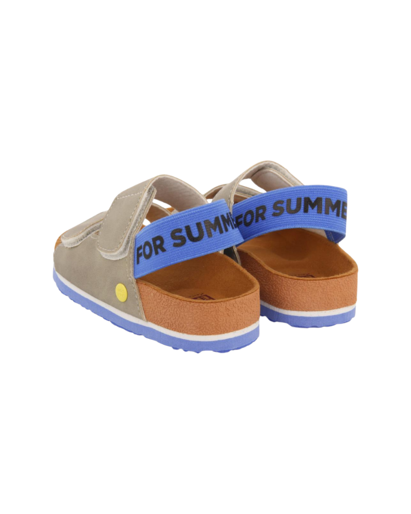 Courgis Boys Tan Footbed Sandals With Orange Details And Text image 4